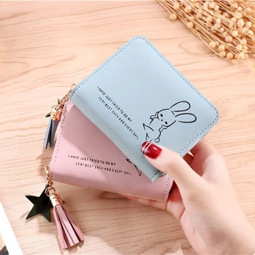 Phiên Bản Hàn Quốc Ví Ngắn Cô Gái Bunny Ví Ngắn Ví Ví Cô Gái Ví Ngắn Cô Gái Ví Phiên Bản Hàn Quốc Ví Đựng Thẻ Tín Dụng Ví Đựng Tiền Xu Dây Kéo Kẹp Ngắn Đựng Thẻ Nhỏ Cô Gái Dễ Thương Dòng Chảy Tươi Dây