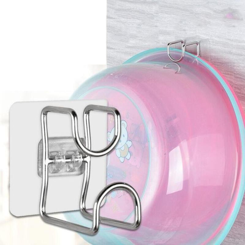 Móc dán tường treo chậu đồ dùng siêu dính chịu lực tới 10kg bằng inox