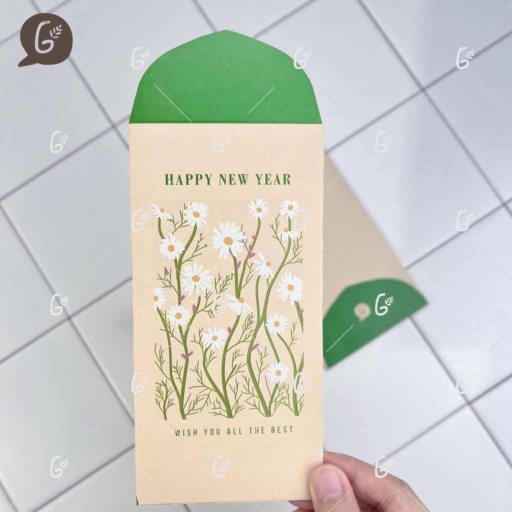 Bao lì xì tết 2025 Gác Xép Kraft Nhật hoa văn họa tiết vintage - Mã GX021