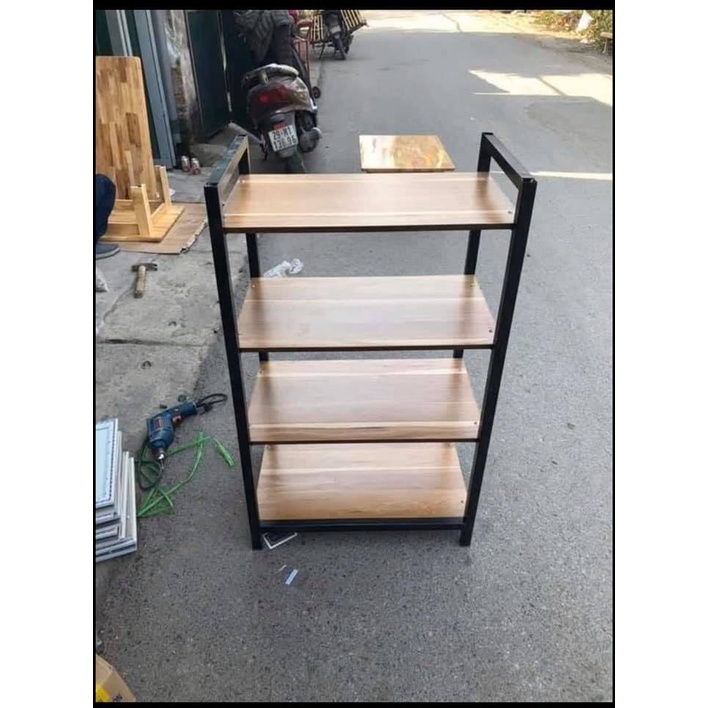 KỆ ĐỂ LÒ VI SÓNG 4 tầng - kệ bếp để đồ đa năng 5 tầng gỗ kết hợp với sắt sơn tĩnh điện, chắc chắn