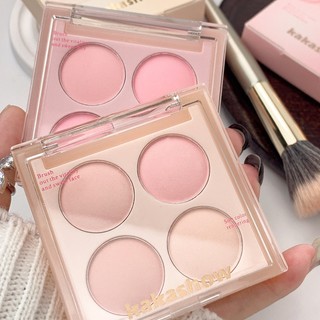 Kakashow Phấn Má Hồng Bốn Màu Lì Tự Nhiên Trang Điểm Tạo Khối Cho Nữ