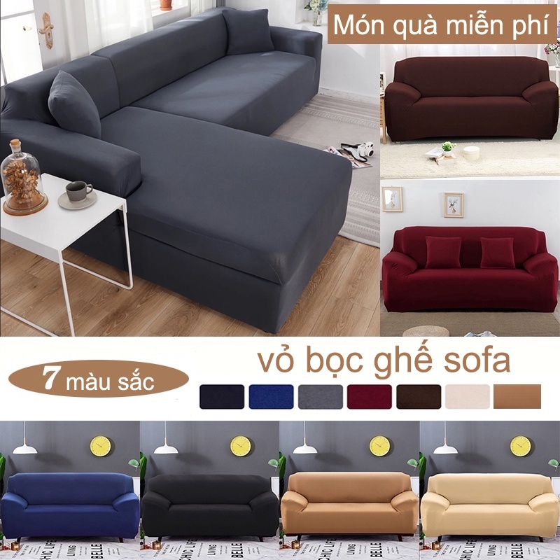 Vỏ Bọc Ghế Sofa,Bọc Sofa Màu Trơn,1/2/3/4 Sang Trọng Vệ Đệm Ghế Sofa Vải Thun Mại Co Giãn,trang Trí Nội Thất