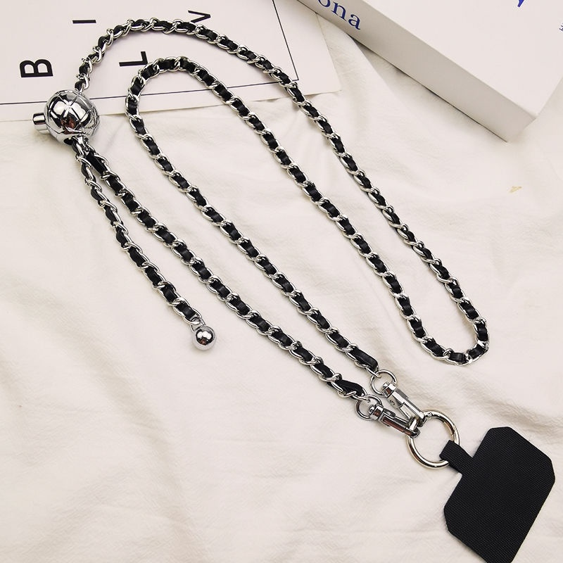 Phụ kiện điện thoại di động Dây buộc điện thoại di động Dây đeo chéo chống thất lạc có thể mang theo trên vai Da dài có thể điều chỉnh Dây chuyền bạc có thể thu vào Khóa kim loại độc đáo Dây buộc chống sốc đa năng Điện thoại di động Phụ kiện đa năng