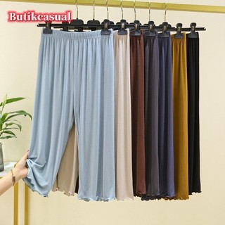 Phụ Nữ Quần Mùa Hè Thời Trang Quần Rộng Thường Ngày Đồng Bằng Ruffle edge Quần Rời