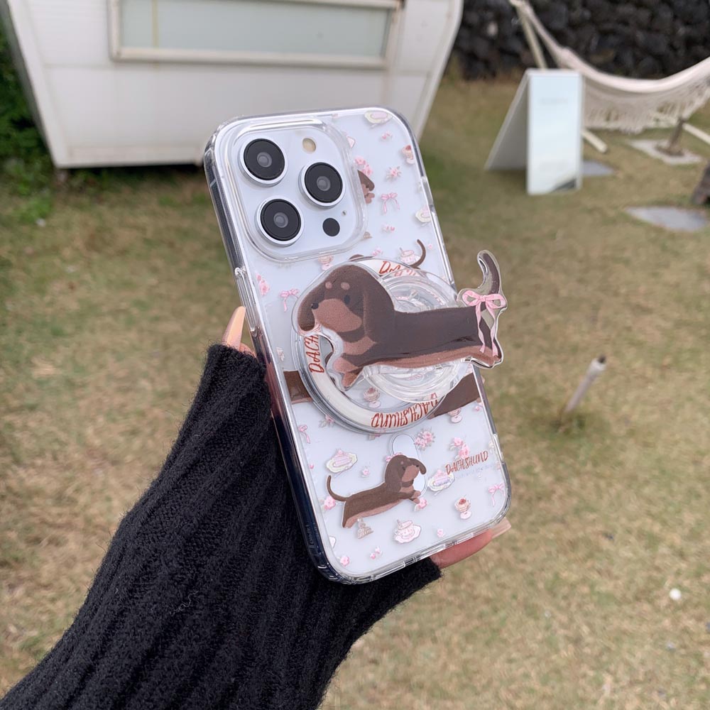 Vỏ cứng Tương thích với iPhone 11 12 12Pro 12ProMax 13 13Pro 13ProMax 14 14Pro 14ProMax 15 15Pro 15ProMax 16 16Pro 16ProMax 17 Vỏ nam châm họa tiết xúc xích phân mảnh