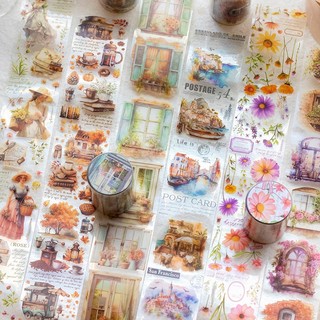 Bộ Băng Keo Giấy Washi Chống Thấm Nước 50mm * 2m Dùng Trang Trí Sổ Tay