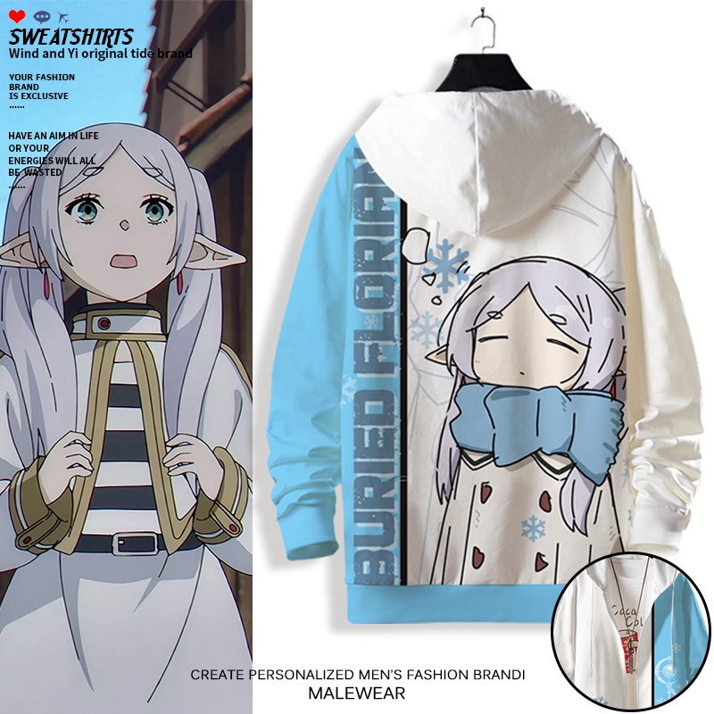 Frieren Beyond Journey 's End Cosplay 3D Áo khoác dài tay Unisex Top Anime Frieren Thời trang Áo khoác ngoài Plus Kích thước