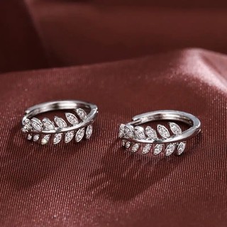Bông Tai Mạ Bạc 925 Đính Đá Zircon Đơn Giản Thời Trang Cho Nữ