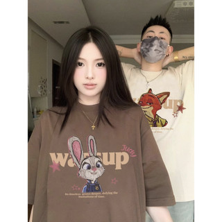 Áo thun cotton unisex cổ tròn tay ngắn, in độc đáo, form baggy cho nam nữ, cặp đôi