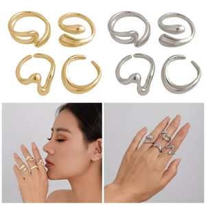 Yoo 4 chiếc Nhẫn hợp kim chắc chắn theo phong cách Gothic dành cho giới trẻ cá tính