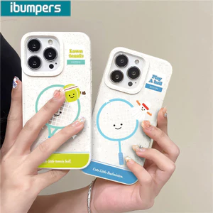 ibumpers Ốp Lưng IPhone Hoạt Hình Dễ Thương Tennis Họa Tiết Cầu Lông Cho IPhone 16 15 14 12 13 11 Pro Max IP 7 8 Plus X XS XR Ốp Điện Thoại Silicon Mềm Chống Sốc