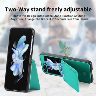 Bao Da Điện Thoại pc Cứng Dạng Ví Nắp Lật 3 Ngăn Đựng Thẻ Và Giá Đỡ Cho samsung galaxy z flip 5 z flip 4 z flip Ốp