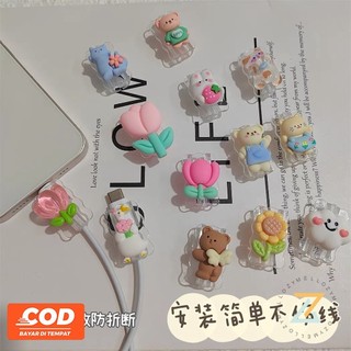 Kẹo Dễ Thương Hoạt Hình 3D Búp Bê Dữ Liệu Cáp Bảo Vệ Dây Sạc Chống Vỡ Bảo Vệ Đa Năng Phụ Kiện Điện Thoại Cười Bảo Vệ Cáp
