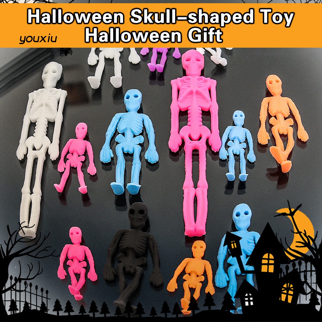 4 Đồ Chơi Bộ Xương Màu Sắc Tươi Sáng Nhẹ Không Mùi Thân Thiện Với Môi Trường Halloween Co Giãn Giải Nén Đồ Chơi Cho Trẻ Em
