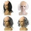 DARON Ngộ nghĩnh Hói Tóc Giả, Đạo Cụ Giả Ông Già Tóc Giả Hói, Đảng Cosplay Xoăn Thẳng Lông Tơ Halloween Hói Tóc Giả Hóa Trang