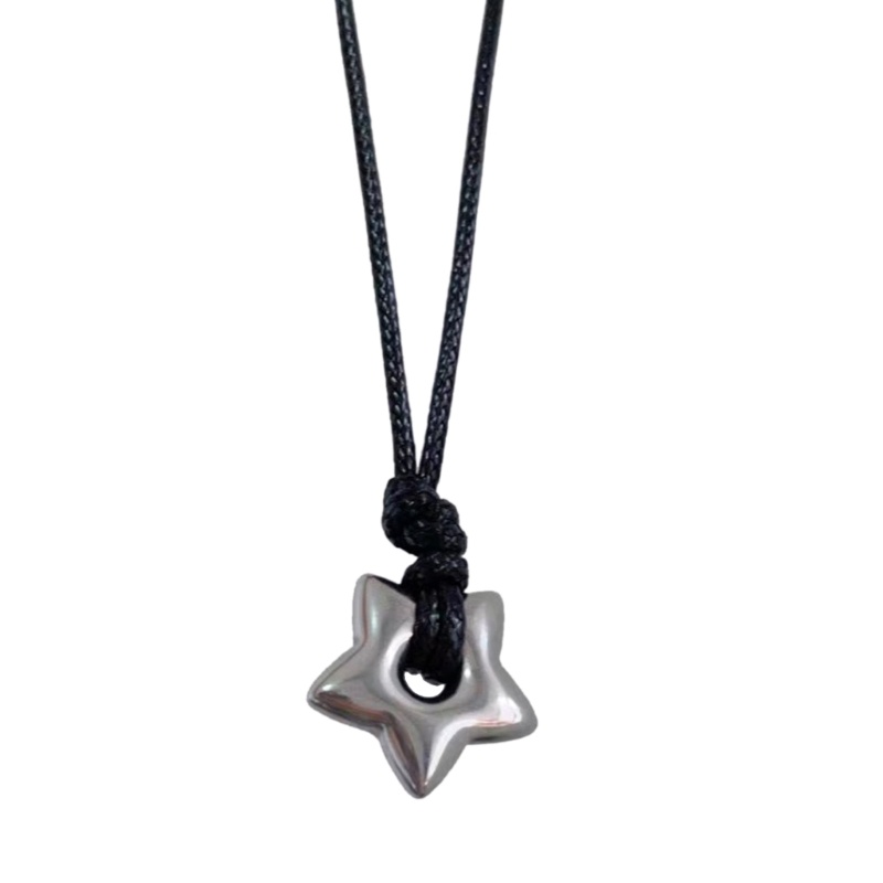 SA Gothic Ngôi Sao Rỗng Mặt Dây Chuyền Vòng Cổ Da Vintage Dây Trang Sức Thời Trang Cho Nữ Pentagram Charm Chokers