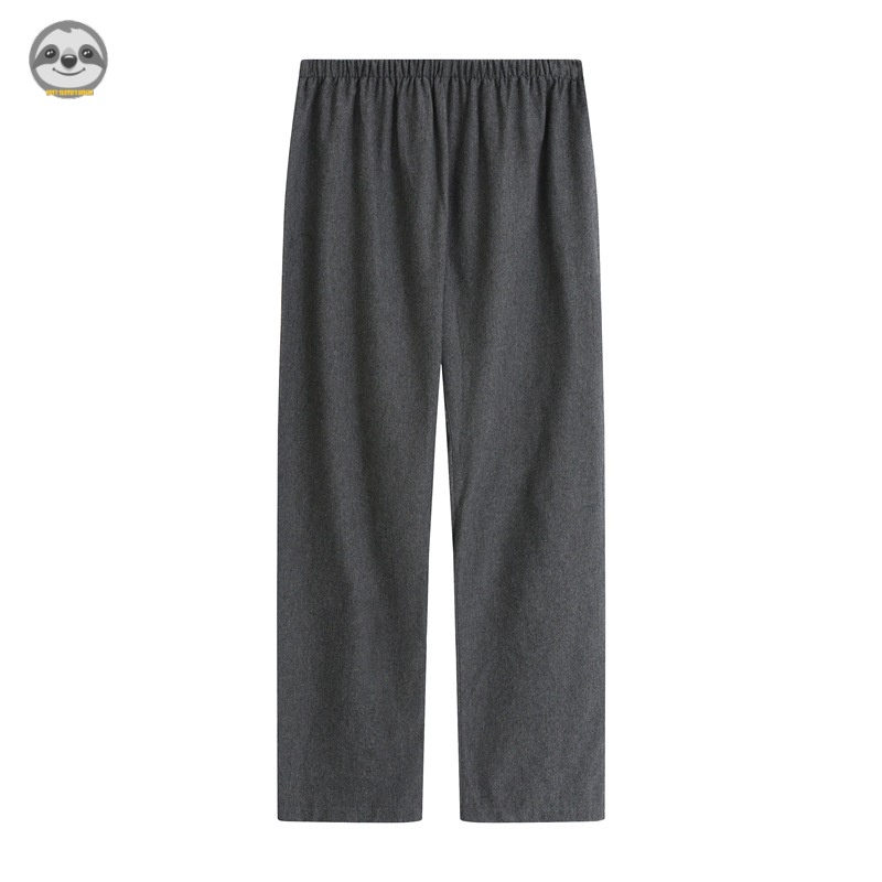 Quần Pijama Vải flannel Màu Trơn Phong Cách muji Nhật Bản Cho Nam Và Nữ
