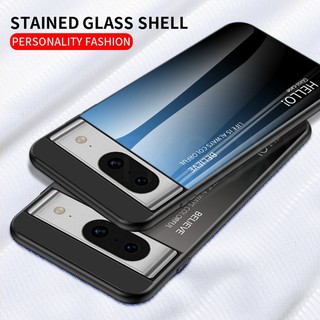 Ôp Điện Thoại Tráng Kính Cường Lực Màu gradient Viền silicone Dẻo Cho google pixel 8 7 6 pro 7a 6a Ốp