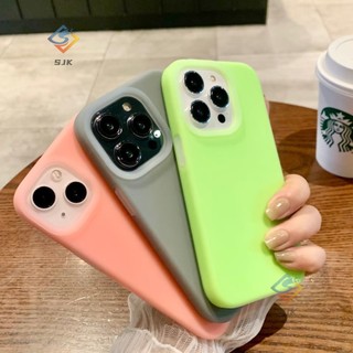 Ốp Điện Thoại Silicon Dẻo Màu Xanh Lá / Hồng / Xám Dễ Thương Chống Rơi Cho iphone 15 14 13 12 11 pro max 12 promax
