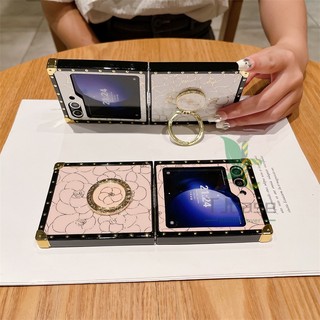 Bao Da Điện Thoại Nắp Gập Từ pc Cứng Chống Sốc In Hình Hoa Cho samsung galaxy z flip 5 z flip 4 z flip 3 Vỏ