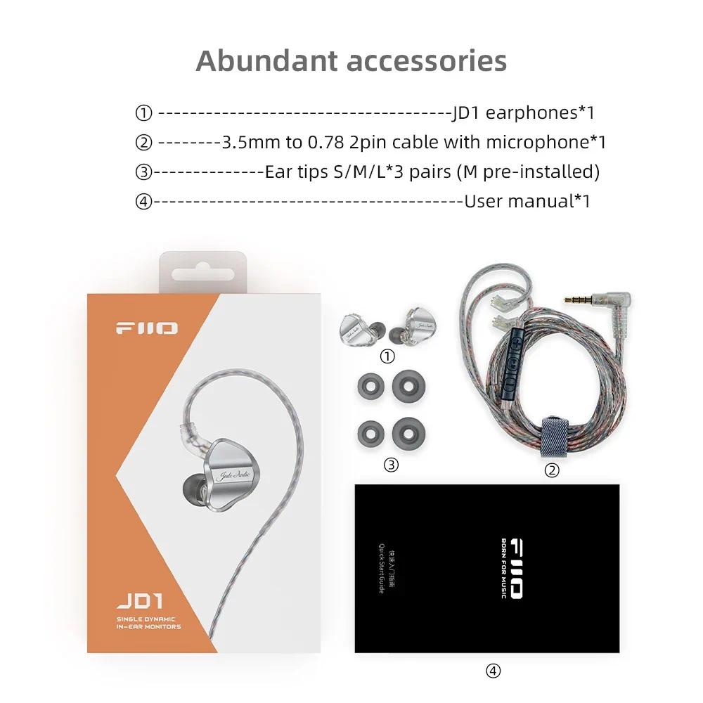 Fiio Tai Nghe Nhét Tai jd1 Âm Thanh hifi Có Micro Chất Lượng Cao