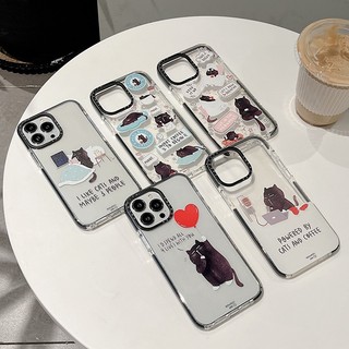 Work Little Black Cat Ốp Điện Thoại Mềm Cho iPhone 17 Pro Max 17 Air 16 Plus 15 14 13 12 11 Pro Max X XS XR Ốp Lưng Bảo Vệ Toàn Diện Vỏ Mềm Chống Sốc