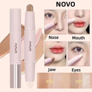NOVO Bút Highlight Tạo Khối 2 Đầu Dạng Thỏi Kem Bắt Sáng Tạo Khối Trang Điểm Gương Mặt 2 Trong 1