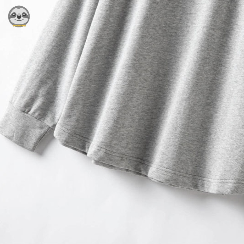 Phong Cách Nhật Bản muji style / Áo sweatshirt cotton Nguyên Chất Dáng Dài / Bộ Đồ Thể Thao Ngoài Trời / Mềm Mại Thân Thiện Với Làn Da