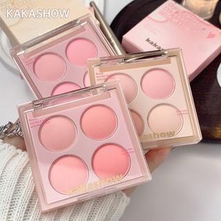 Kakashow Phấn Má Hồng Bốn Màu Lì Tự Nhiên Trang Điểm Tạo Khối Cho Nữ
