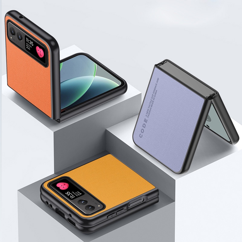 Dành Cho Motorola Razr 40 / Razr 40 Ultra 2023 Vỏ Bảo Vệ Họa Tiết Da Thời Trang