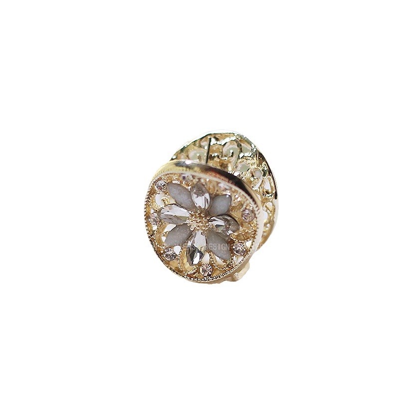 Mairopoli [Hàng Có Sẵn] Kẹp Tóc Đính Đá Hình Hoa Tròn Cỡ Nhỏ Phong Cách Pháp Đơn Giản Dễ Phối Đồ Cao Cấp