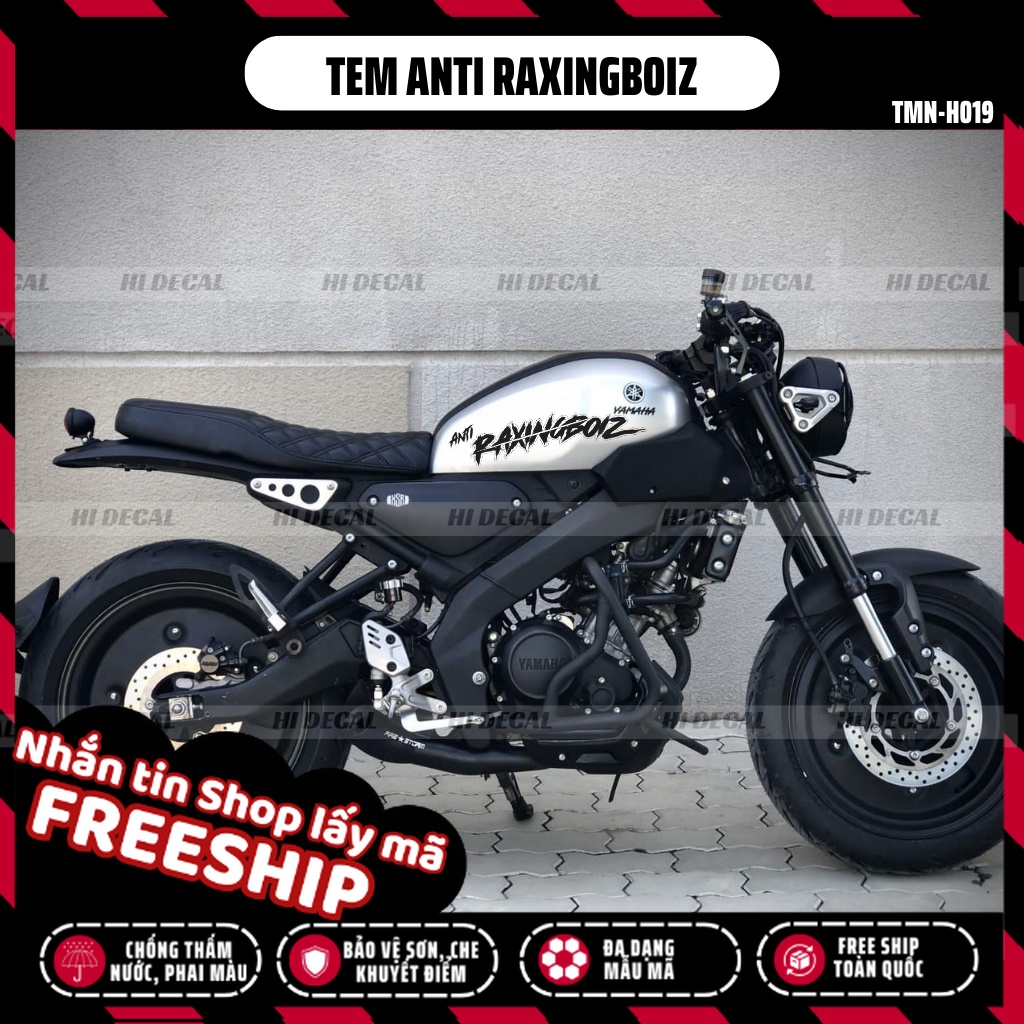 Tem Anti Raxingboiz decal sticker dán xe Wave Sh Sirius Vespa XSR | TMN - 019 | Decal in UV dán xe cao cấp chống nước
