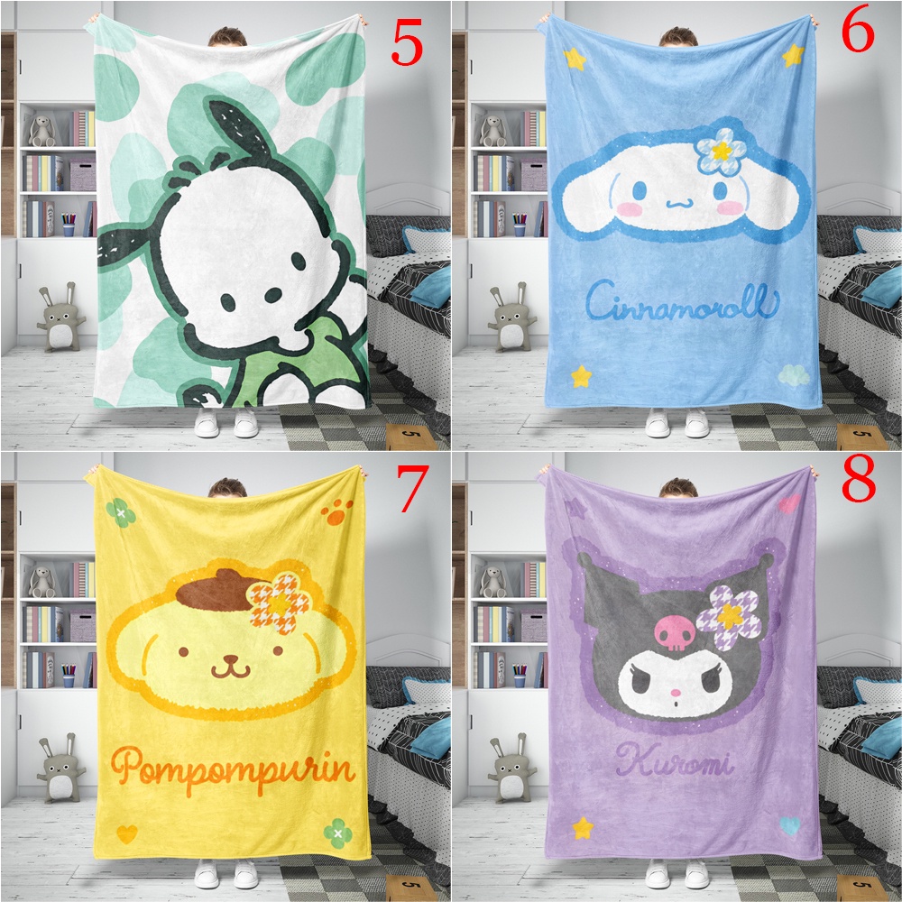 Sanrio Chăn flannel In Họa Tiết Hoạt Hình Đáng Yêu Dành Cho Người Lớn