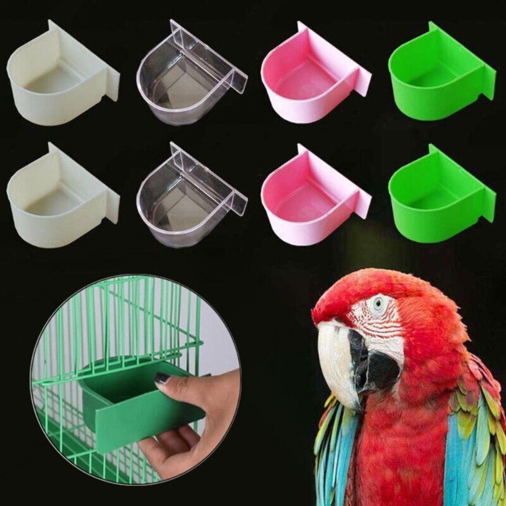 LAKAM Lồng Bát Nước Ăn Chống Bắn Máng, Phụ Kiện Hộp Đựng Thực Phẩm Chim Di Động Nửa Tròn