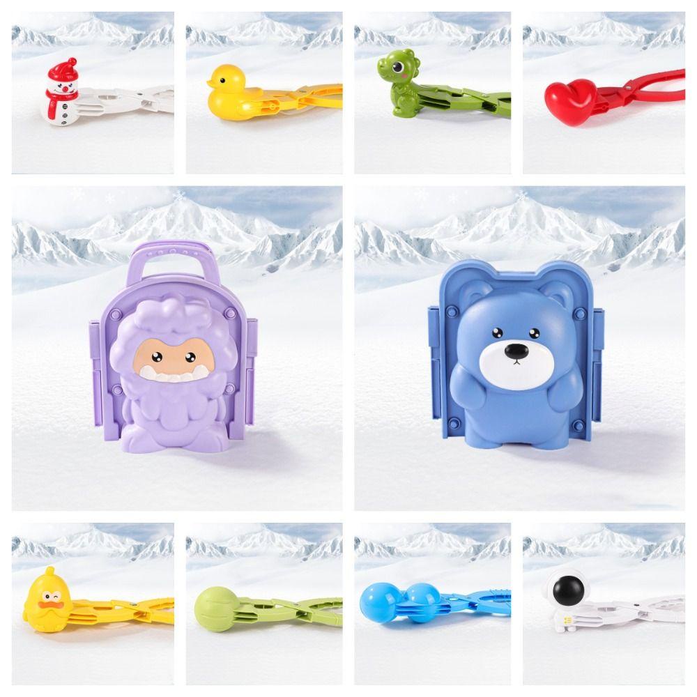 QEARY Khủng Long Snowball Maker Khuôn, Thể Thao Trái Tim Vịt Tuyết Kẹp, Di Động Montessori Người Tuyết Gấu Ngoài Trời Mùa Đông Đồ Chơi Bé Gái