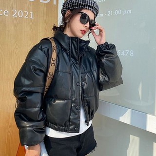 Áo Khoác Giả Da Dáng Ngắn Thời Trang Thu Đông Cho Nữ