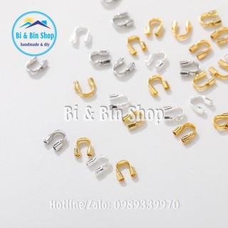 20 Kẹp U Mạ Vàng 18k Dùng Kẹp Đệm Đầu Dây Làm Vòng Đeo Tay, Dây Chuyền