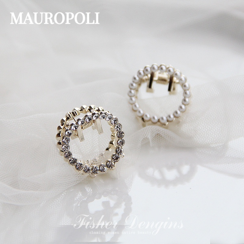 Mauropoli [Sẵn Sàng] Kẹp Tóc Nhỏ Ngọc Trai Phong Cách Mới Kẹp Tròn Nhỏ Nữ Nhỏ Tinh Tế Nổ Bên Kẹp Mũ Đội Đầu