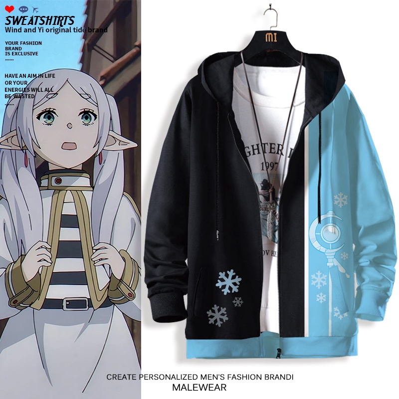 Frieren Beyond Journey 's End Cosplay 3D Áo khoác dài tay Unisex Top Anime Frieren Thời trang Áo khoác ngoài Plus Kích thước