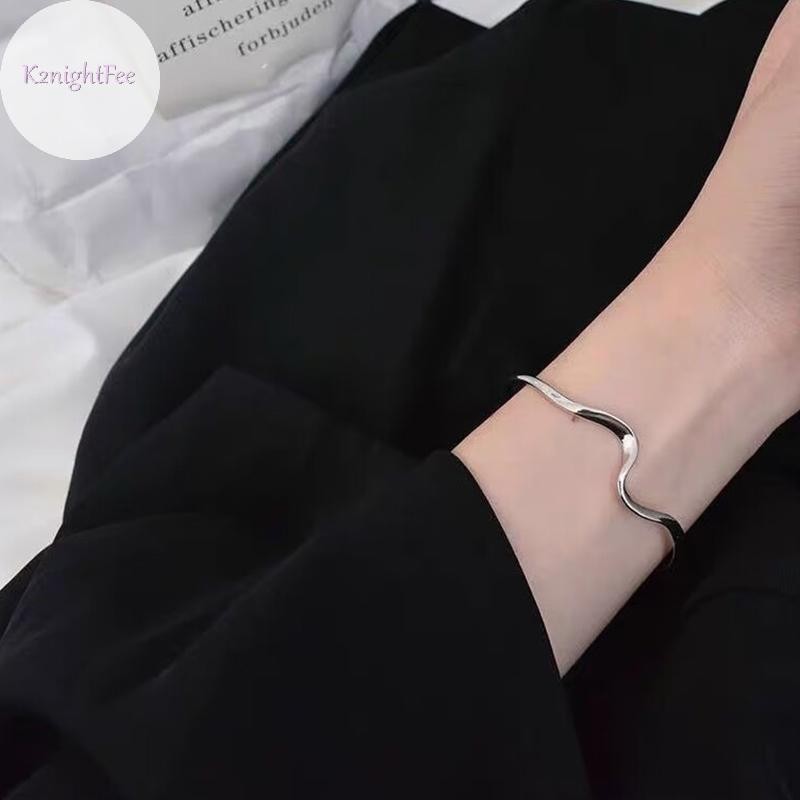 K2nightfee Bạc Bóng Không Đều Mobius Vòng Tay Có Thể Điều Chỉnh Cá Tính Dây Đeo Tay Dành Cho Nữ VN