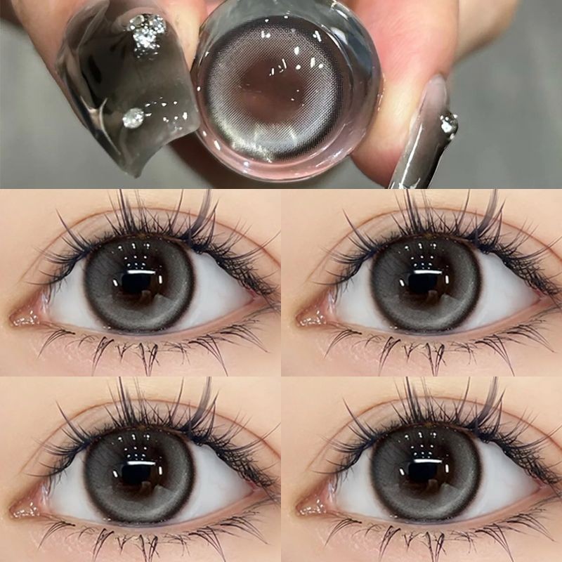 【0-6độ】lens cận lens xám tây lens đen kính áp tròng cận lens nâu lens xanh dương lá lens giãn tròng to14.0mm for girls 01