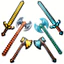 Đồ chơi bơm hơi, kiếm cướp biển pixel, dao bơm hơi cho trẻ em, đồ chơi gạch khảm, búa kiếm, rìu, quà tặng Halloween Giáng sinh, đạo cụ