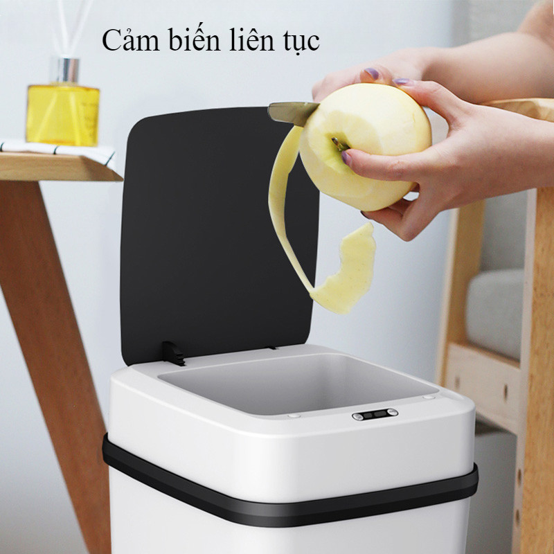 Thùng Rác Thông Minh Dung tích lớn 13L,Thông minh Thùng rác Với nắp đậy Thùng rác điện Thùng rác cảm ứng gia đình