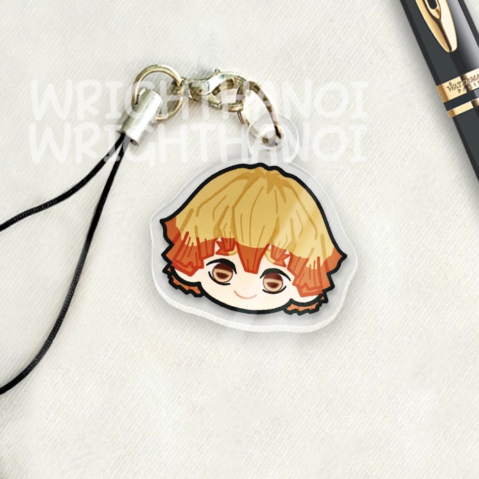 Móc treo điện thoại, dây đeo điện thoại, móc khóa acrylic Kimetsu no Yaiba Nezuko anime chibi cute trang trí ba lô