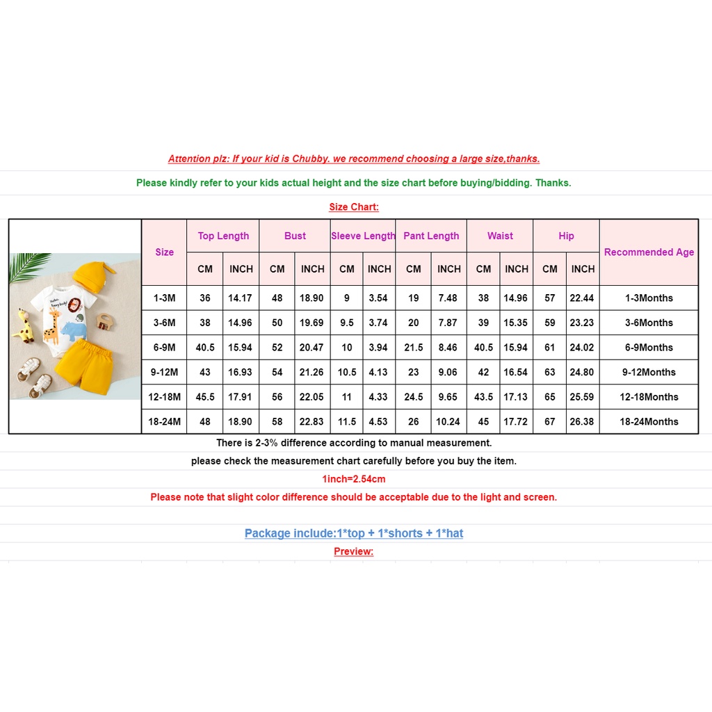 Mô tả Set Đồ Mùa Hè 3 Món Gồm Áo Liền Quần Tay Cộc In Họa Tiết Hươu Cao Cổ + Quần Ngắn + Nón In Họa Tiết Cho Bé Trai 0-2 Tuổi - 1