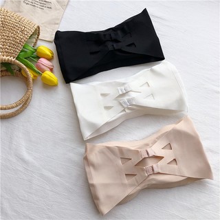 Áo Ngực Lụa Lạnh Một Mảnh Không Đường May Lưng Đẹp Chống Lộ Ngực Vô Hình Cho Nữ
