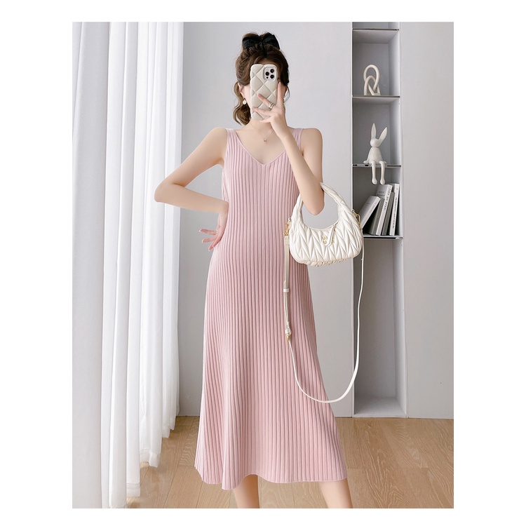 Set Áo Len Dài Tay + Váy Yếm Thời Trang Cho Phụ Nữ Mang Thai