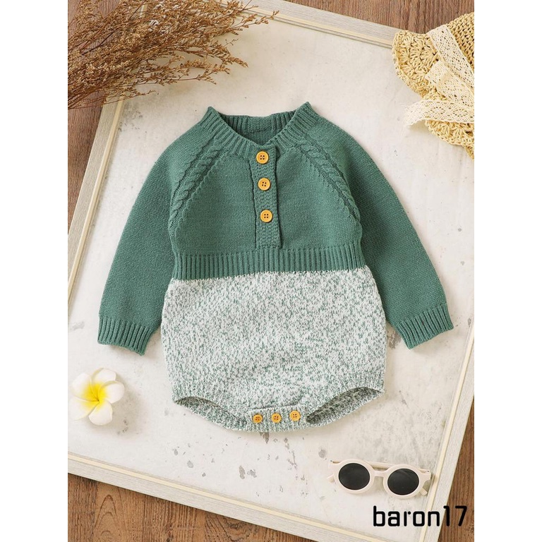 Lpdl-áo sweater Dệt Kim Tay Dài Cài Nút Màu Sắc Tương Phản Thời Trang Mùa Đông Cho