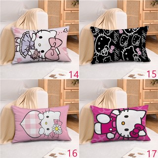 Vỏ gối hình chữ nhật Hello Kitty Vỏ gối Sofa bằng vải Polyester in một mặt Trang trí nhà cửa (Không có lõi)