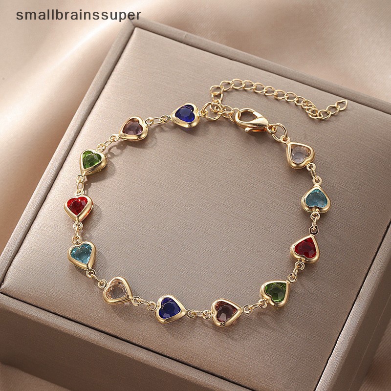 Smallbrainssuper Vòng Tay Đính Ngọc Trai Trái Tim Ngôi Sao zircon Dầu Nhỏ Giọt Phong Cách Hàn Quốc Làm Quà Tặng Sinh Nhật Cho Nữ